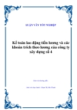 Luận văn tốt nghiệp “Kế toán lao động tiền lương và các khoản trích theo lương của công ty xây dựng số 4”