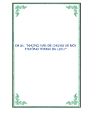 Đề án:  "NHỮNG VẤN ĐỀ CHUNG VỀ MÔI TRƯỜNG TRONG DU LỊCH "