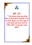 ĐỀ ÁN: " Vận dụng phương pháp dãy số thời gian để phân  tích sự biến động của kim ngạch xuất khẩu dệt may thời kỳ 1996-2003 và dự báo năm 2004"
