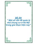 ĐỀ ÁN: " Một số vấn đề quản lý nhà chung cư ở Hà Nội trong giai đoạn hiện nay"