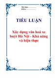 Tiểu luận “Xây dựng văn hoá xe buýt Hà Nội - Khả năng và hiện thực”
