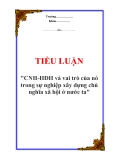 Tiểu luận về 'CNH-HĐH và vai trò của nó trong sự nghiệp xây dựng chủ nghĩa xã hội ở nước ta'