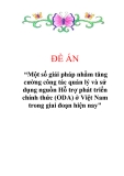 Đề án “Một số giải pháp nhằm tăng cường công tác quản lý và sử dụng nguồn Hỗ trợ phát triển chính thức (ODA) ở Việt Nam trong giai đoạn hiện nay"