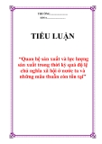 Tiểu luận  “Quan hệ sản xuất và lực lượng sản xuất trong thời kỳ quá độ lệ chủ nghĩa xã hội ở nước ta và những mâu thuẫn còn tồn tại”