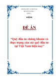 Đề án: Quỹ đầu tư chứng khoán và thực trạng của các quỹ đầu tư tại Việt Nam hiện nay