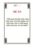 Đề án “Mối quan hệ giữa chức năng kiển toán với trách nhiệm của kiển toán viên về chất lượng kiểm toán báo cáo tài chính"