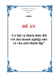 Đề án “Cơ hội và thách thức đối với chủ doanh nghiệp nhỏ và vừa mới thành lập”