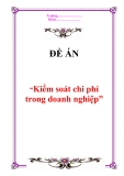 Đề án “Kiểm soát chi phí trong doanh nghiệp”