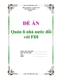 Đề án về “Quản lí nhà nước đối với FDI”