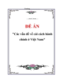 Đề án "Các vấn đề về cải cách hành chính ở Việt Nam"