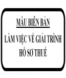 Mẫu biên bản làm việc về việc giải trình hồ sơ thuế