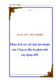 Luận văn tốt nghiệp "Phân tích các chỉ tiêu lợi nhuận của Công ty đầu tư phát triển xây dựng DIC"