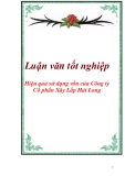 Luận văn tốt nghiệp "Hiệu quả sử dụng vốn của Công ty Cổ phần Xây Lắp Hải Long"