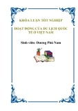 Luận văn tốt nghiệp “Hoạt động của Du lịch Quốc tế ở Việt Nam”