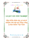 Luận văn tốt nghiệp “Bảo hiểm thân tàu và trách nhiệm chủ tàu tại Tổng công ty bảo hiểm Việt Nam”