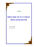 ĐỀ ÁN: " Khoa học quản lý hoạt động kinh doanh"