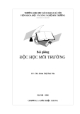 Bài giảng độc học môi trường - ĐH  Bách Khoa Hà Nội