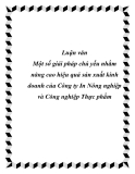 Luận văn -  Một số giải pháp chủ yếu nhằm nâng cao hiệu quả sản xuất kinh doanh của Công ty In Nông Nghiệp và công nghiệp thực phẩm