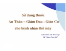 Giáo trình Sử dụng thuốc An thần-Giảm đau-Giãn cơ cho bệnh nhân thở máy