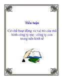 Tiểu luận: Cơ chế hoạt động và vai trò của mô hình công ty mẹ - công ty con trong nền kinh tế