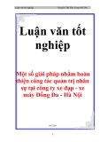 Luận văn tốt nghiệp: Một số giải pháp nhằm hoàn thiện công tác quản trị nhân sự tại công ty xe đạp - xe máy Đống Đa - Hà Nội