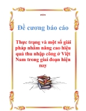 Đề cương báo cáo: Thực trạng và một số giải pháp nhằm nâng cao hiệu quả thu nhập công ở Việt Nam trong giai đoạn hiện nay
