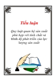 Tiểu luận về: Quy luật quan hệ sản xuất phù hợp với tính chất và trình độ phát triển của lực lượng sản xuất