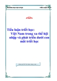 Tiểu luận triết học - Việt Nam trong xu thế hội nhập và phát triển dưới con mắt triết học