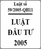 Luật đầu tư số 59/2005/QH11 năm 2005