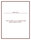 Báo cáo "Tiền lương và các khỏan phải trích theo lương"