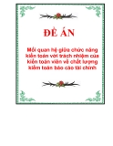  Luận văn : Mối quan hệ giữa chức năng kiển toán với trách nhiệm của kiển toán viên về chất lượng kiểm toán báo cáo tài chính