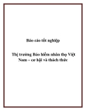 Báo cáo tốt nghiệp: Thị trường Bảo hiểm nhân thọ Việt Nam – cơ hội và thách thức