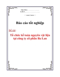 Báo cáo tốt nghiệp:  Tổ chức kế toán nguyên vật liệu tại công ty cổ phần Ba Lan