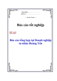 Báo cáo tốt nghiệp "Báo cáo tổng hợp tại Doanh nghiệp tư nhân Hoàng Yến"