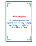 Đồ án tốt nghiệp  Tổ chức công tác kế toán nguyên vật liệu, công cụ dụng cụ ở Công ty cổ phần xây dựng Phương Nam