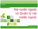 Nợ nước ngoài và Quản lý nợ nước ngoài