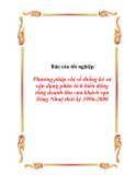 Báo cáo tốt nghiệp “Phương pháp chỉ số thống kê và vận dụng phân tích biến động tổng doanh thu của khách sạn Sông Nhuệ thời kỳ 1996-2000”