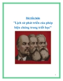 Bài tiểu luận "Lịch sử phát triển của phép biện chứng trong triết học"