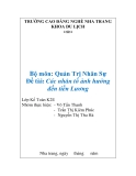 Tiểu luận  "Các nhân tố ảnh hưởng đến tiền lương"