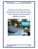 Bài thảo luận chuyên đề: Hoạt động khuyến mãi trong chính sách truyền thông cổ động của doanh nghiệp thương mại
