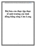 Báo cáo thực tập thực tế về Môi trường các tỉnh đồng bằng sông Cửu Long