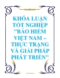 KHÓA LUẬN TỐT NGHIỆP "BẢO HIỂM VIỆT NAM – THỰC TRẠNG VÀ GIẢI PHÁP PHÁT TRIỂN"