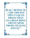 Đề tài: Đương sự – Chủ thể đầu tiên và quan trọng nhất của hoạt động chứng minh trong tố tụng dân sự