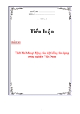 Tiểu luận: "Tình hình hoạt động của hệ thống tín dụng nông nghiệp Việt Nam"