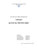 Bài thuyết trình Marketing Chương 9: Quảng bá thương hiệu