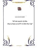 Báo cáo thực tập tốt nghiệp “Kế toán nguyên vật liệu, công cụ dụng cụ tại DN tư nhân Huy Lập”
