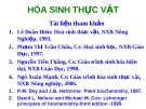 HOÁ SINH THỰC VẬT