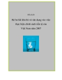 Đề tài " Bộ ba bất khả thi và vận dụng vào việc thực hiện chính sách tiền tệ của Việt Nam năm 2007"