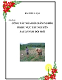 Bài tiểu luận : Công tác xóa đói giảm nghèo ở khu vực tây nguyên sau 25 năm đổi mới