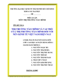 Đề tài "Thị trường tài chính và vai trò của thị trường tài chính đối với nền kinh tế Việt Nam hiện nay"